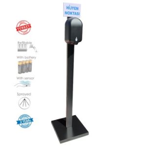 Sensörlü Ayaklı El Dezenfektanı Metal Hijyen Noktası. Doldurulabilir. Pilli. Sprey